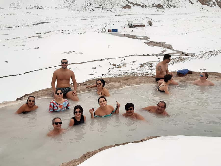 CAJON DEL MAIPO TOUR + TERMAS COLINA + EMBALSE EL YESO AND PICNIC - Termas Colina: 9 open-air pools, river views, and hot mineral water