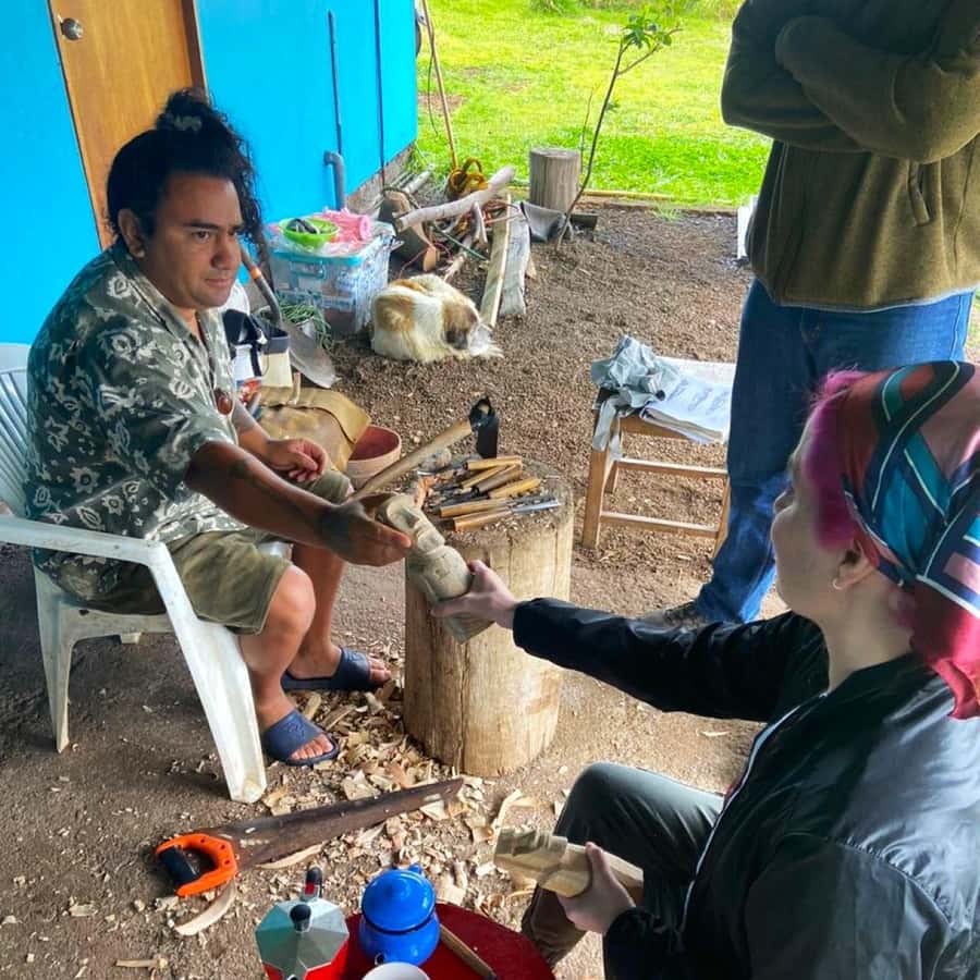 Easter Island: Demo of How to Carve a Moai statue - Why a wood moai carving demo feels special on Easter Island