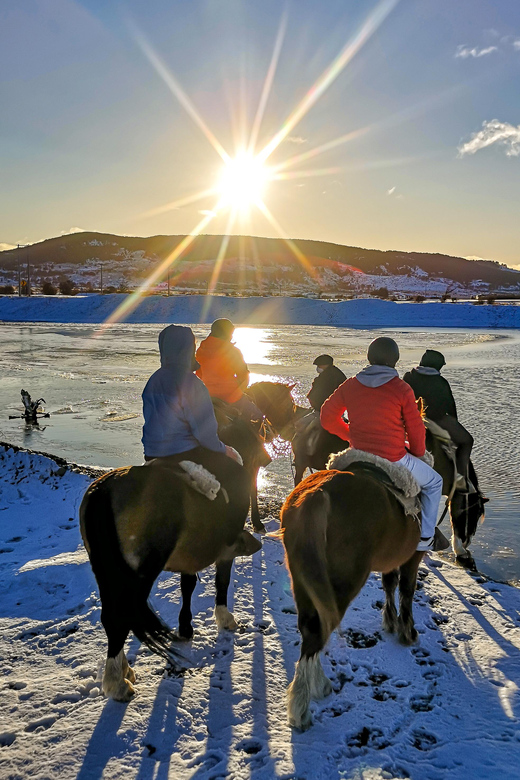 Horseback Riding near Strait of Magellan - The viewpoint stop: Strait of Magellan, Tierra del Fuego, Dawson, Darwin Range