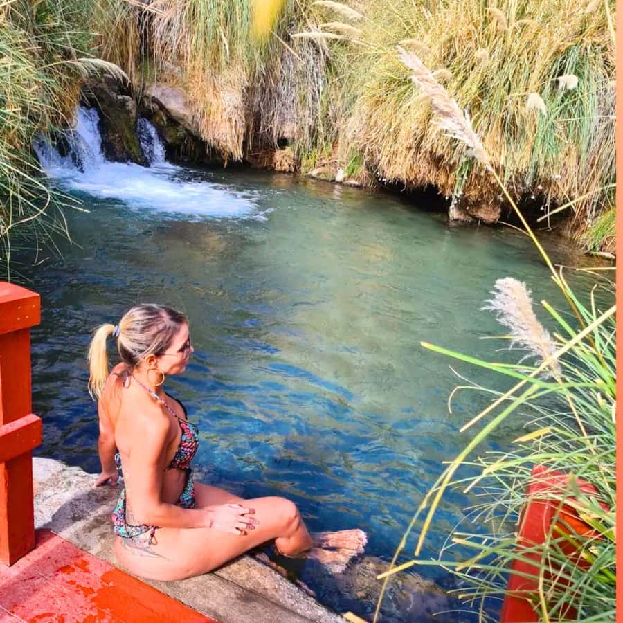 San Pedro de Atacama: Spa de Puritama - Entering the circuit: eight natural pools and wooden catwalks
