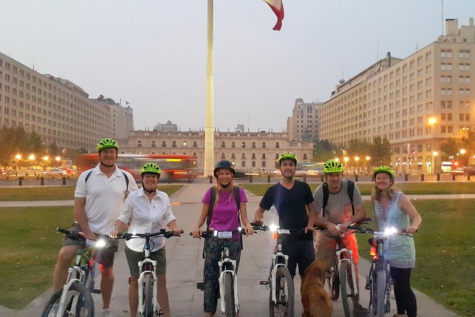 Santiago Evening Bike Tour - Plaza Baquedano and the split between modern and historic Santiago