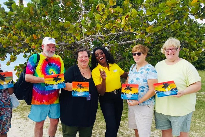 Sip & Paint Antigua - Jacqui and the painting class, where your island scene comes to life