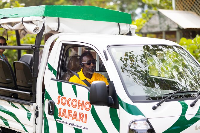 SoCoHo Jeep Safari - Historical Sites - Lunch - Beach - Cricket Stadium stop: Sir Vivian Richards and local pride