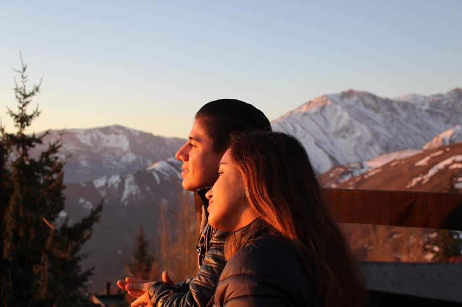 Sunset over the Andes Mountains - Getting Out of Santiago: Coach Comfort and Mountain Timing